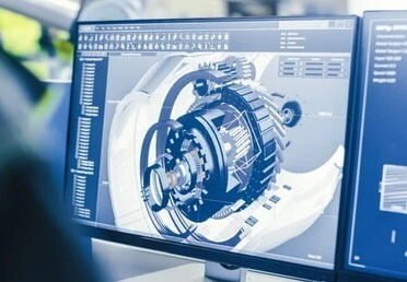 Home 1 Infinity Skies on a laptop computer with cad design